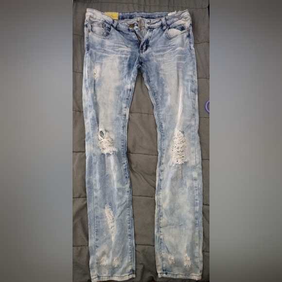 Machine Denim - Machine Pour Neuf Mode Distressed Blue Jeans Size